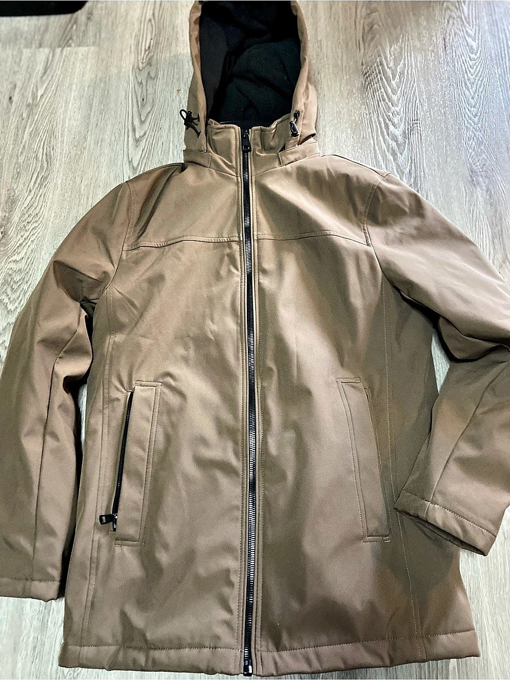Calvin Klein Double Hooded Jacket in Brown Size Small Like New